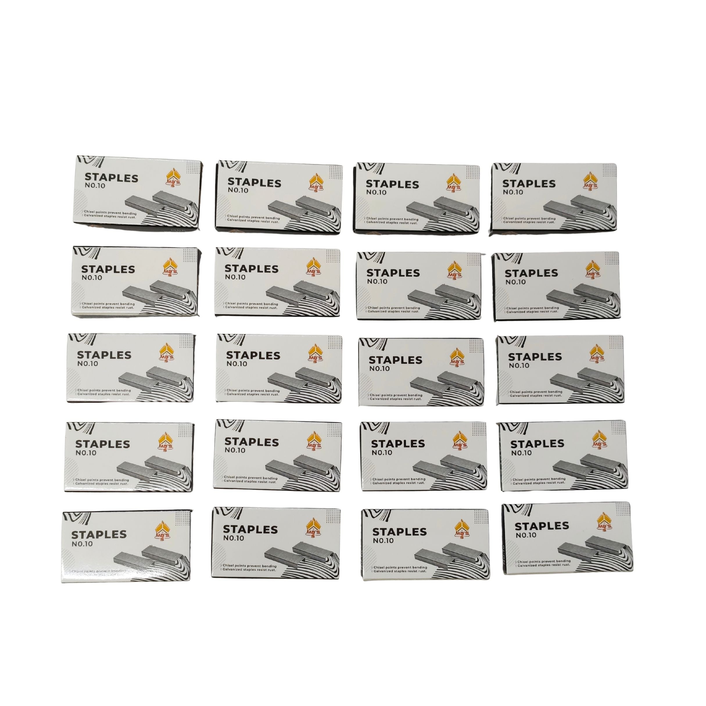 20753 {1 Box 20 Packet} Standard Fit Staples, Silver or Gray, Office & School Stationary Supplies