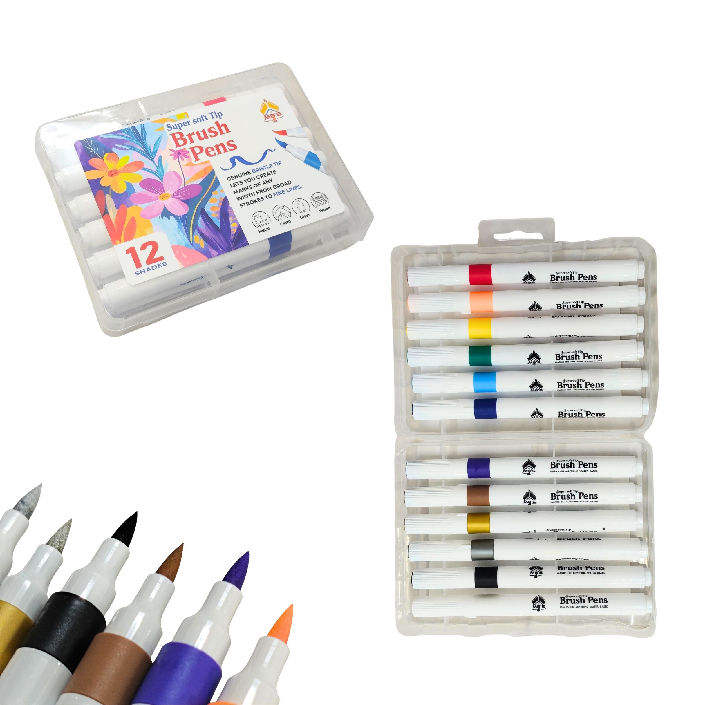 20754 Kids Art Painting Acrylic Marker Water Based Pens 12 pc Set | Vibrant Colors for Canvas, Glass, Mug, Wood, Fabric |