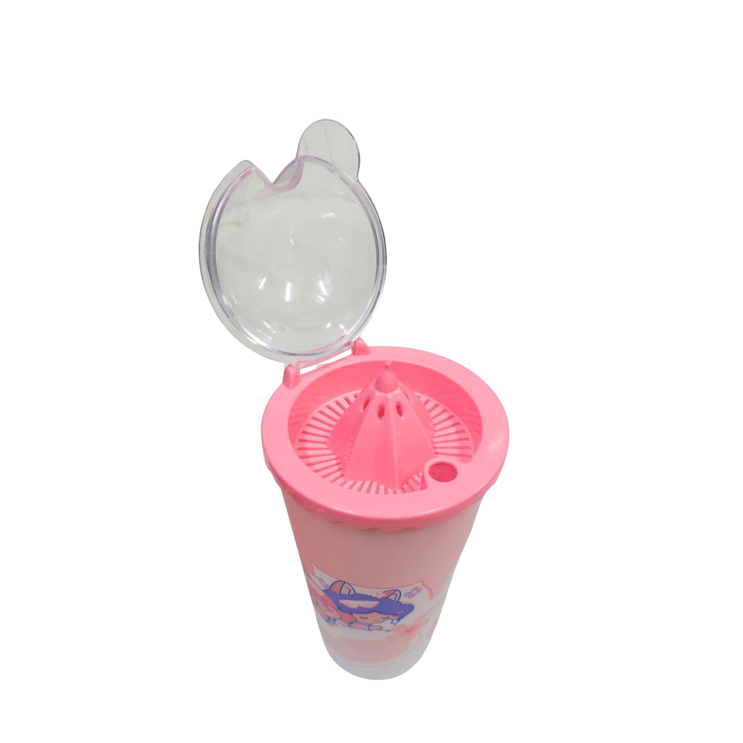20772 Cute Cartoon Printed Sipper Cup with Flower Straw & Lid | Reusable Drinking Tumbler for Kids | BPA Free Water & Juice Cup | Random Color & Design