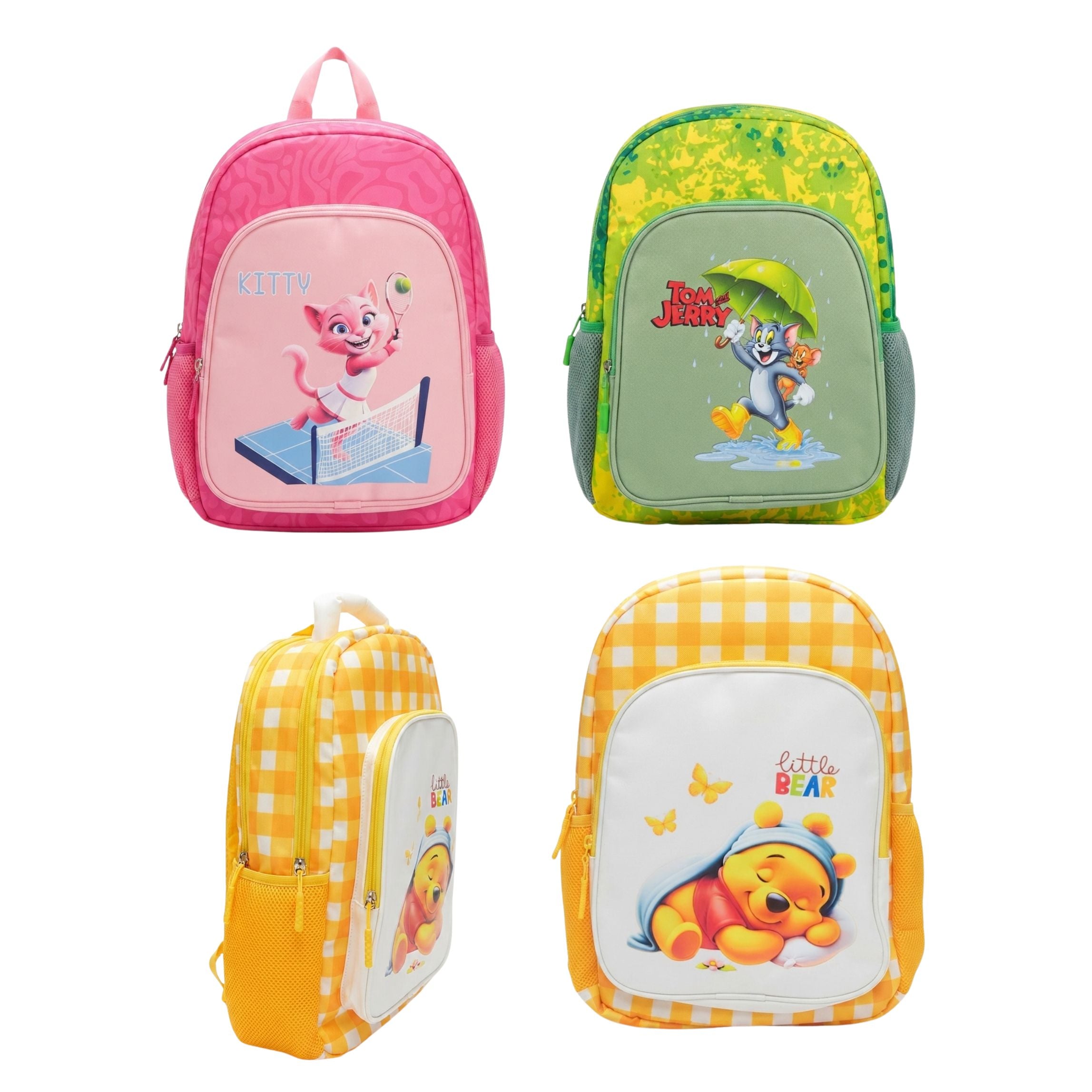 20785 Kids School Bag Backpack with Cartoon Print | 3 Compartments School Bag for Boys & Girls Size=44*26*15Cm {Random Design}