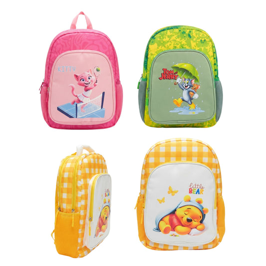 20785 Kids School Bag Backpack with Cartoon Print | 3 Compartments School Bag for Boys & Girls Size=44*26*15Cm {Random Design}