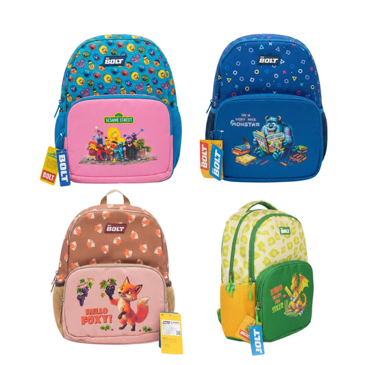 20786 Kids School Bag Backpack with Cartoon Print | 3 Compartments School Bag for Boys & Girls Size=40*29*16 Cm {Random Design}