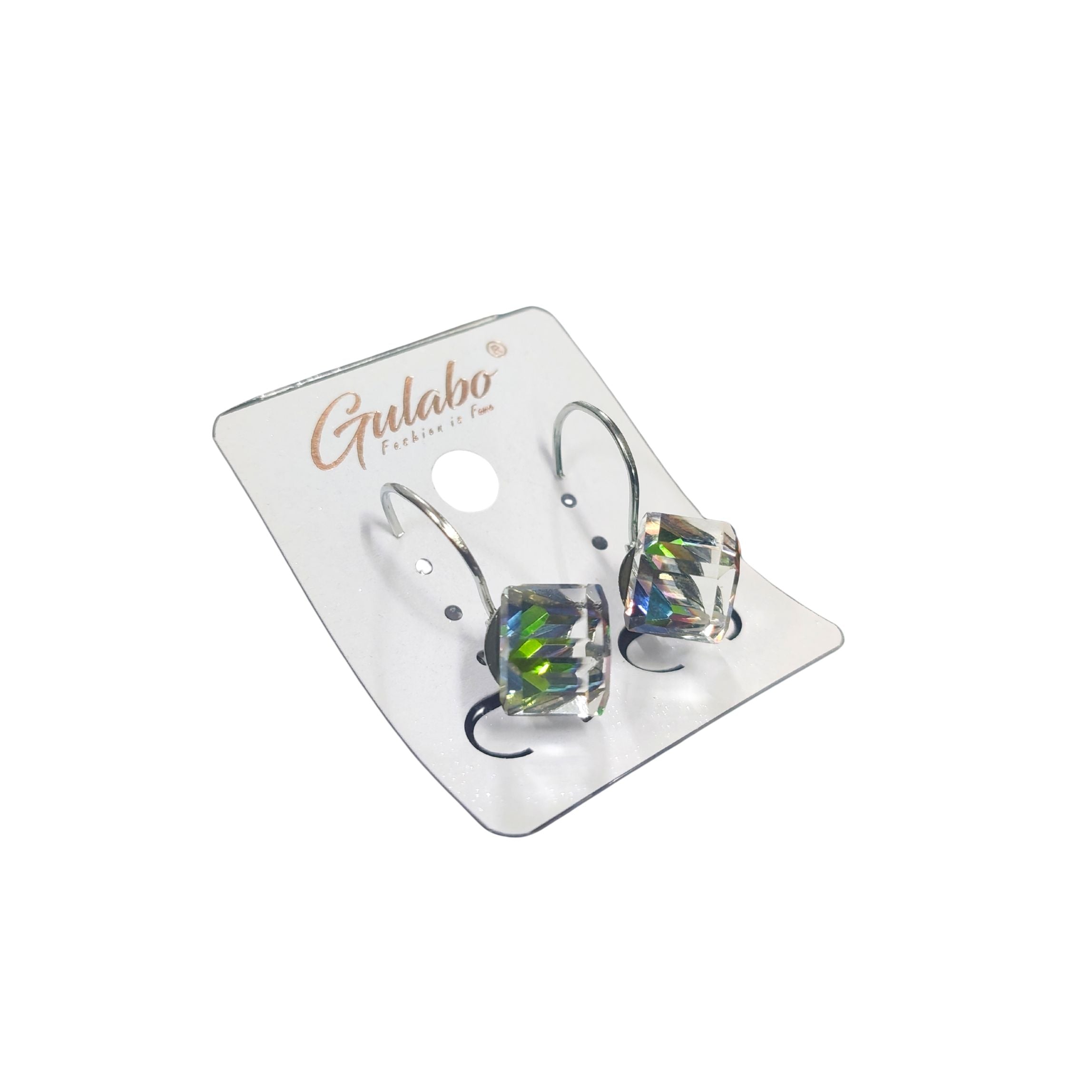 10611 {Pack of 10} Crystal Cube Drop Dangle Earrings for Women