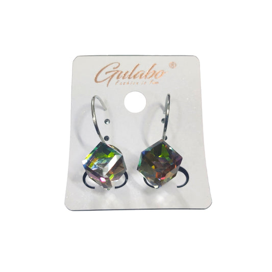 10611 {Pack of 10} Crystal Cube Drop Dangle Earrings for Women