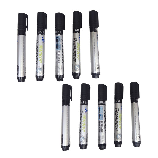 20151 (Pack Of 10) Hauser Permanent Marker Pen, Black Colour