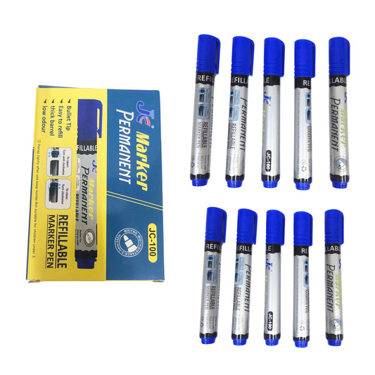 20152 (Pack Of 10) Hauser Permanent Marker Pen, Blue Colour