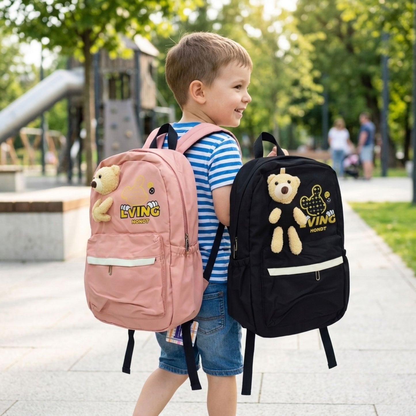 6229 Backpack Teddy Bear Book School Stylish Bag for Kids {Random Design} Size=42*27*13