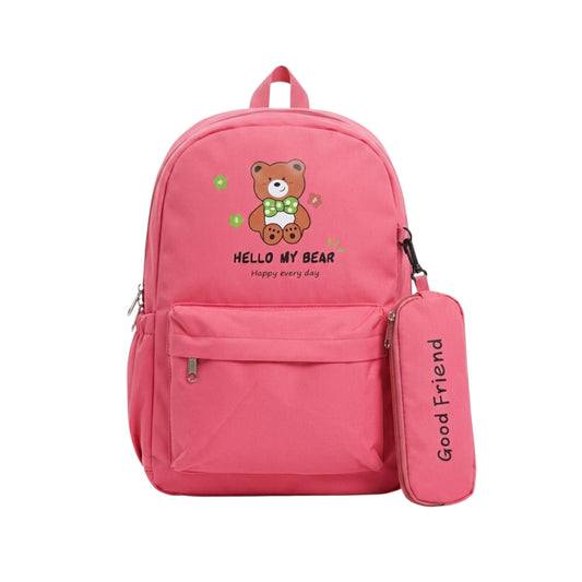 6219 Lovely Bear Backpack for Kids | Girls and Boys  - Collage School & Travel Size= 42*28*12 Cm {Random Color}