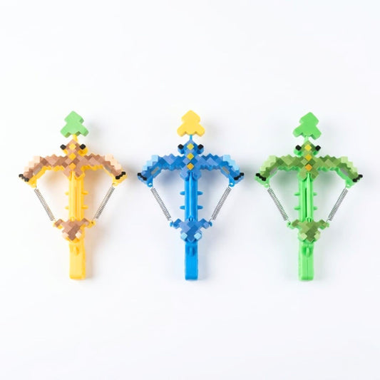 20706 Pixel Creeper Spring Crossbow Toy Launcher for Kids | Block Style Action Toy {Random Color}