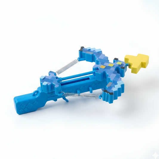20706 Pixel Creeper Spring Crossbow Toy Launcher for Kids | Block Style Action Toy {Random Color}