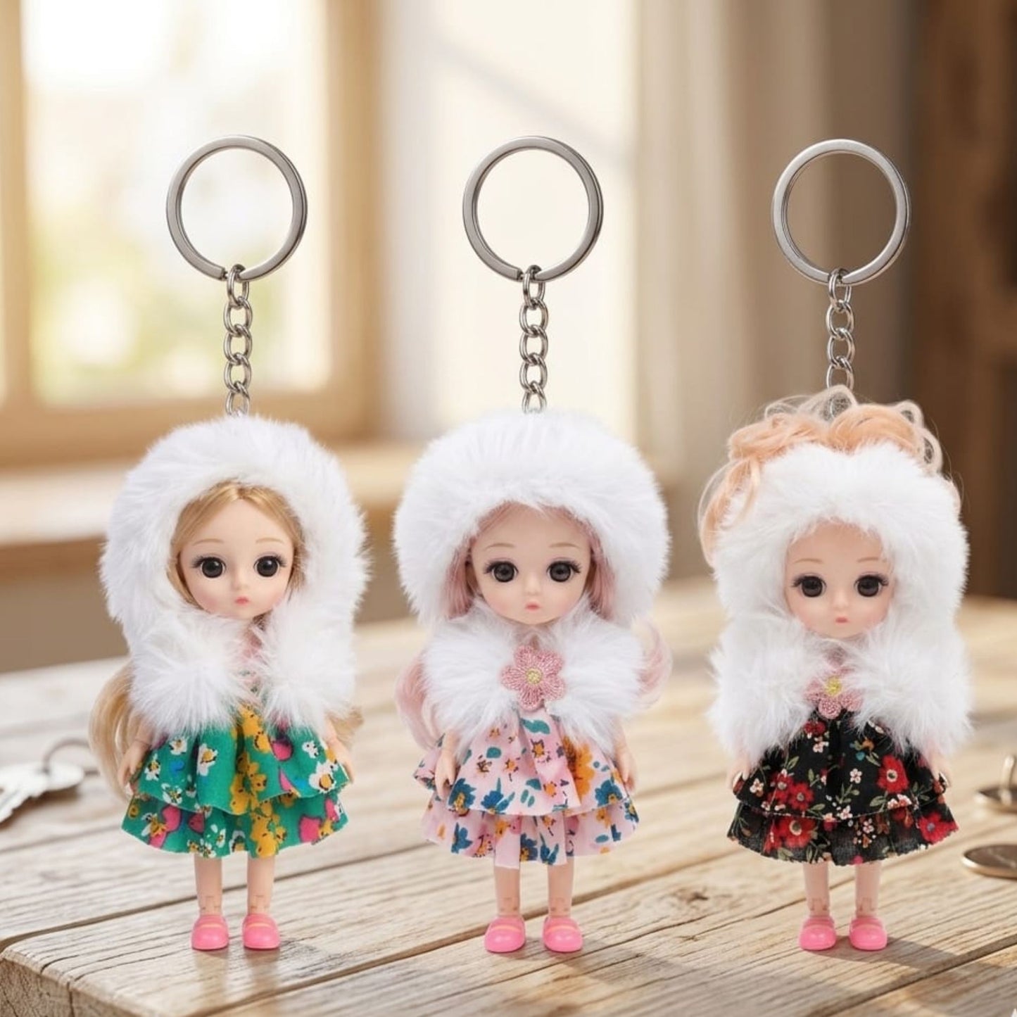 20708 Folding Cute Baby Doll Hanging Keychain {Random Color}