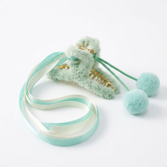 20640 Claw for Women Fluffy Plush Hair Clips Soft Winter Clamps for Thin Thick Long Hair Super Grip Elegant Hair Clips Gifts For Girls {Multicolor}