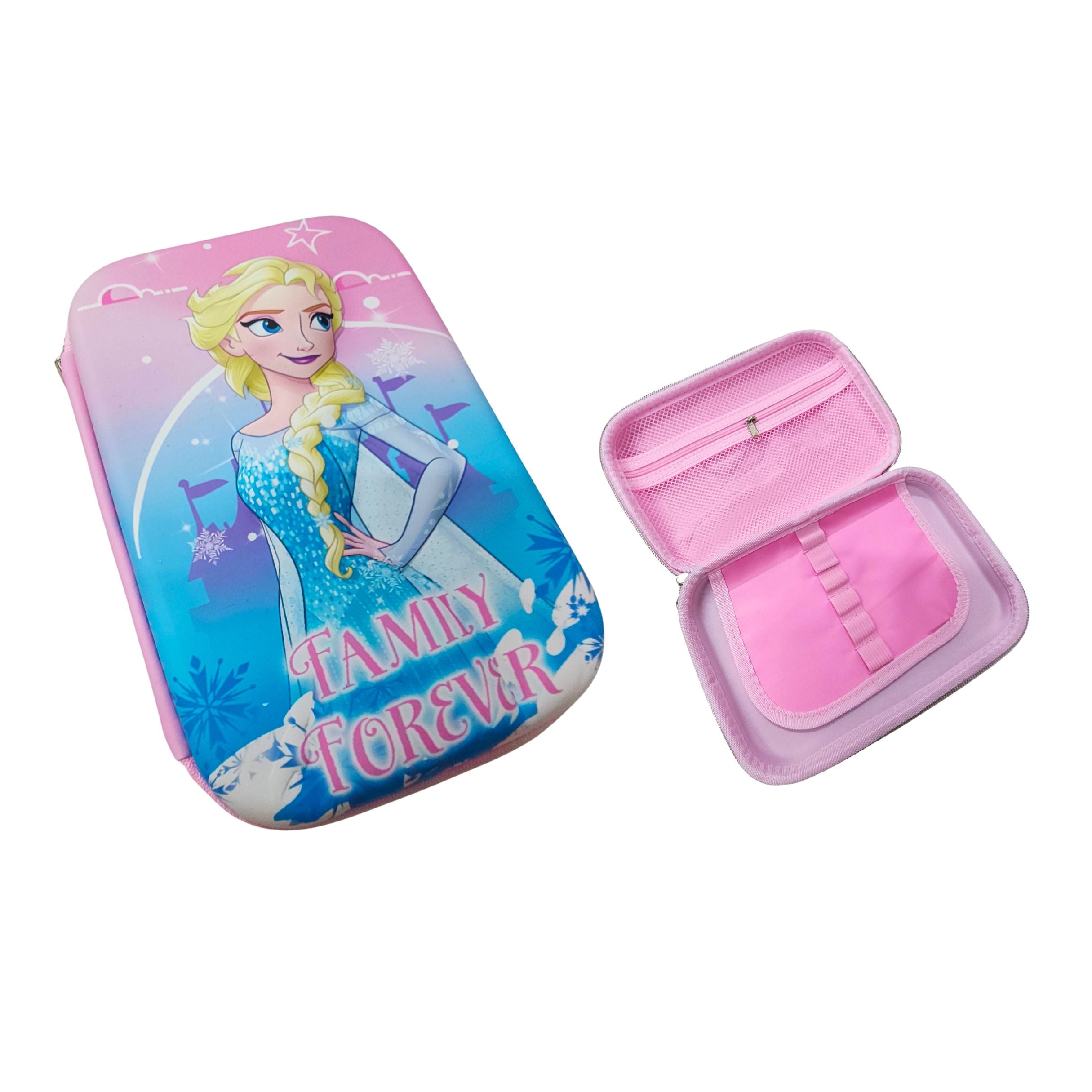188356-3  3D Frozen Elsa Sofia Barbie Disney Princess pencil case for Kids