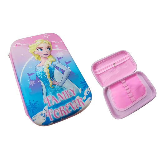 188356-3  3D Frozen Elsa Sofia Barbie Disney Princess pencil case for Kids