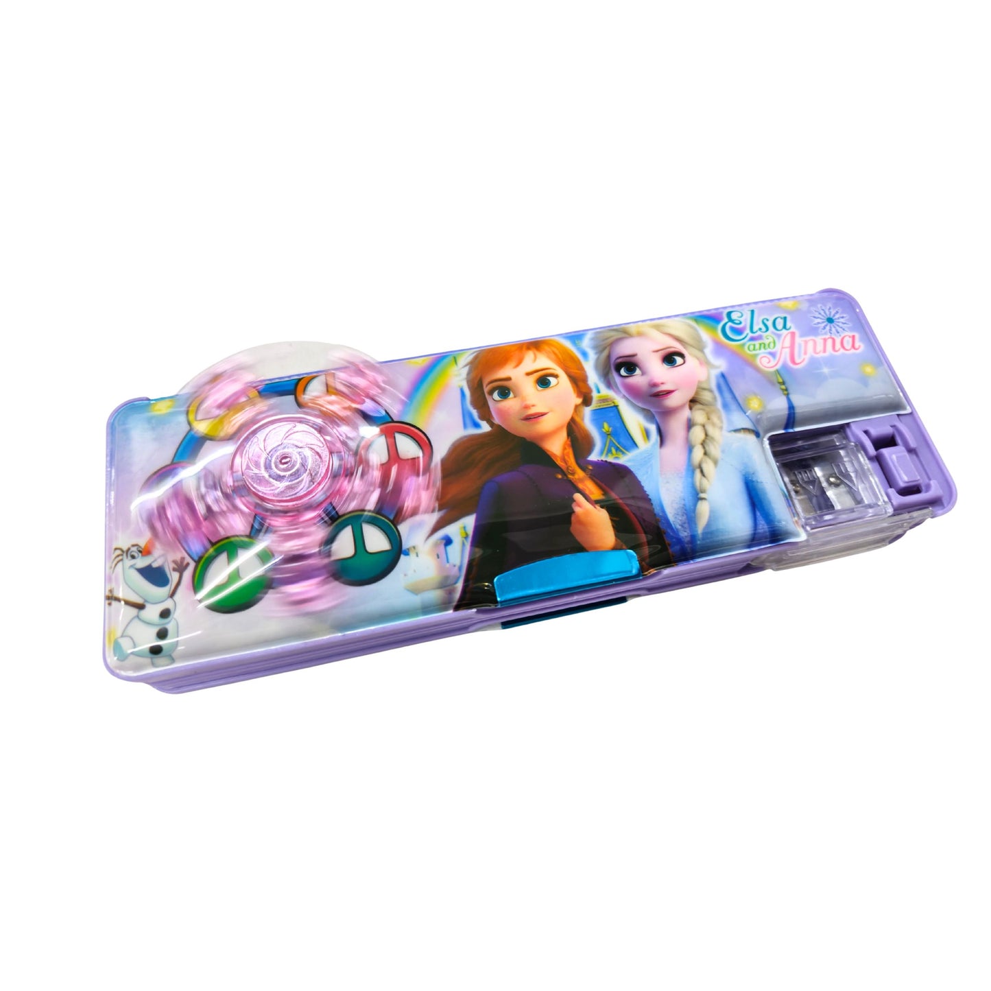 1881789 Plastic Multifunctional Lock with Spinner Pencil Box for Kids {Random Design}