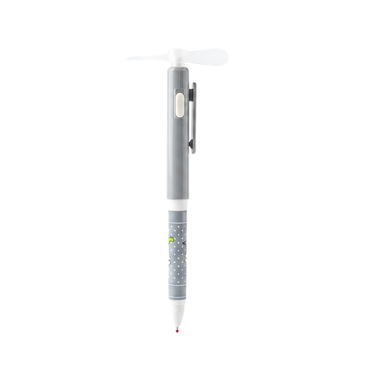 6690 2 in 1 Creative Handheld Mini Pocket Size Fan With Smooth Writing Ballpoint Pen {Random Design}