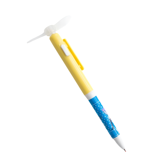 6690 2 in 1 Creative Handheld Mini Pocket Size Fan With Smooth Writing Ballpoint Pen {Random Design}
