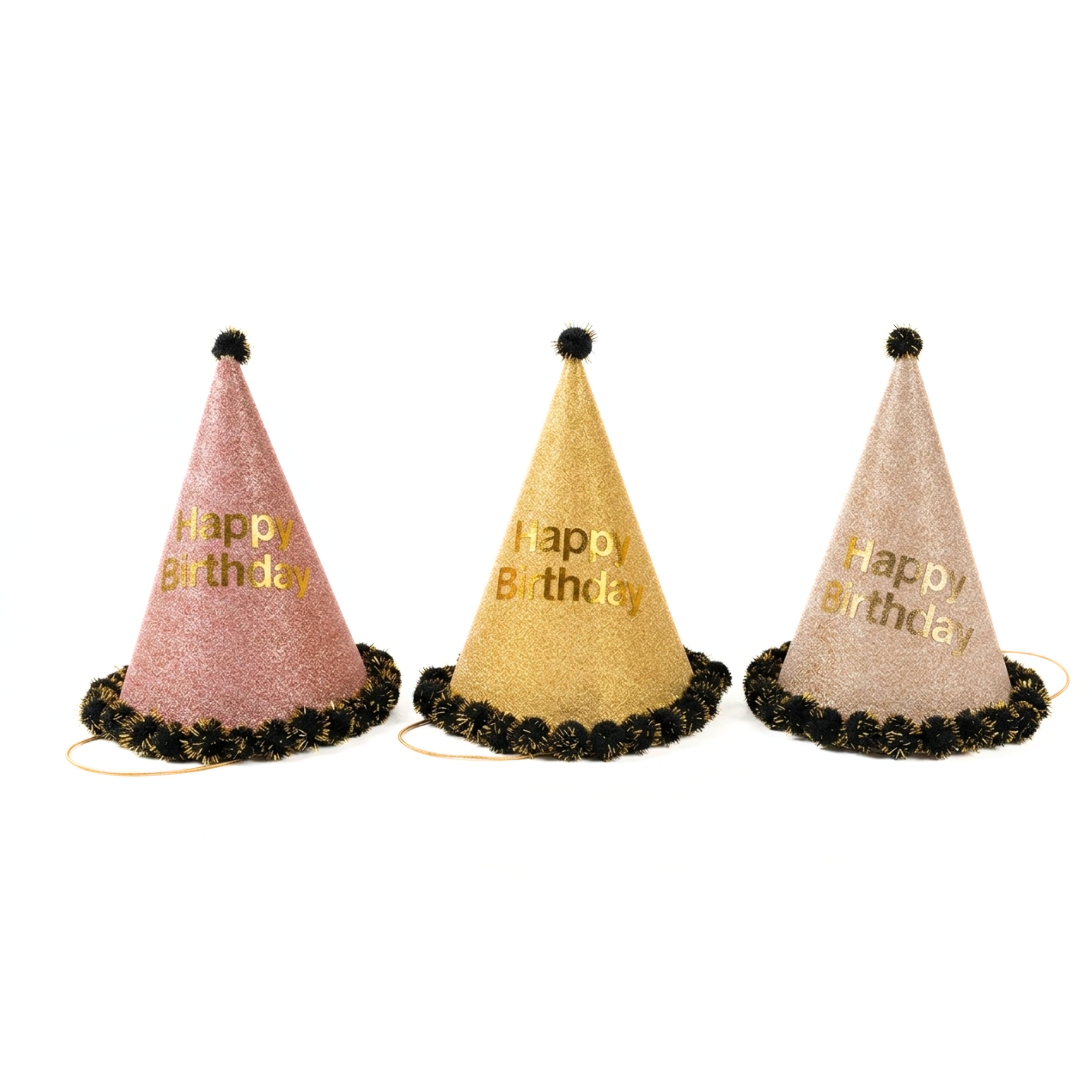 20665 {Pack of 5} Birthday Party Hat Crown Decoration Paper Cap Pure Color Pattern Festival Colorful Birthday Hat