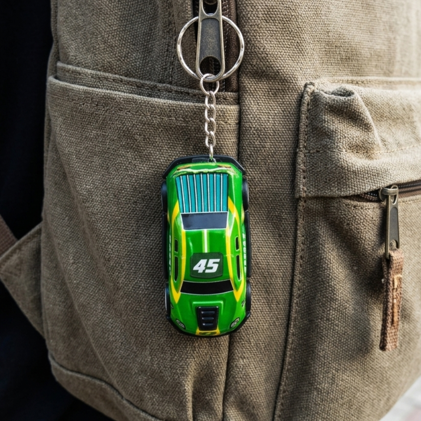 20674 {Pack of 12} Racing Car KeyRings | Pull-back Car KeyChain| Multicolour,Random design & Fast moving Racing Car Toy KeyChain| Keychain for Girls, Boys, Kids