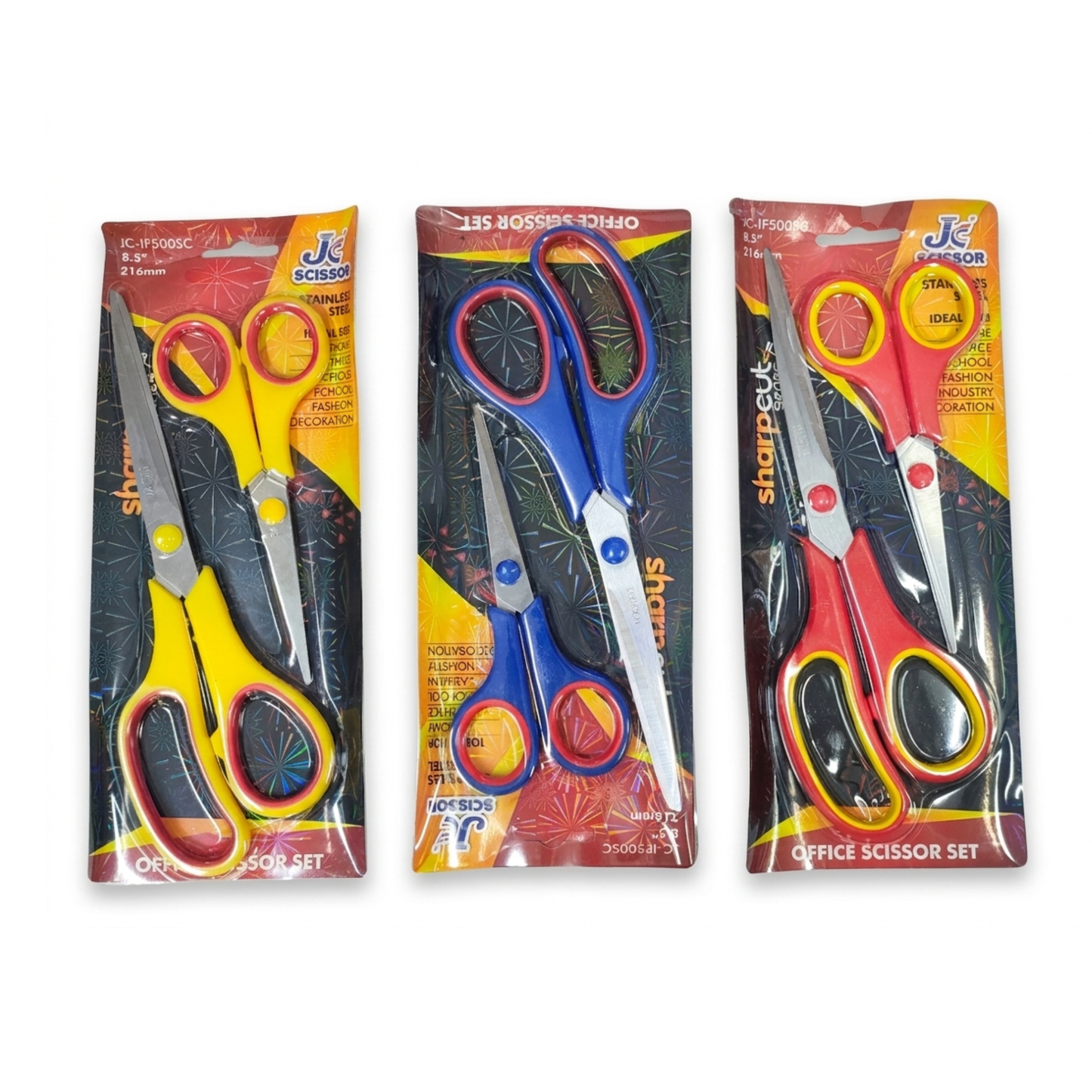 JC-IF500SC  216mm {Set of 2} Multi Purpose Scissors Random Color (1 large with small)