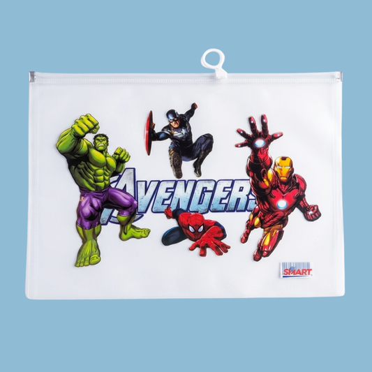 20676 (Pack of 12) Transparent Folder Pouch with Lock  Birthday Return Gifts for Kids | Large Capacity Pencil Bag | Stationery Holder {Random Design}