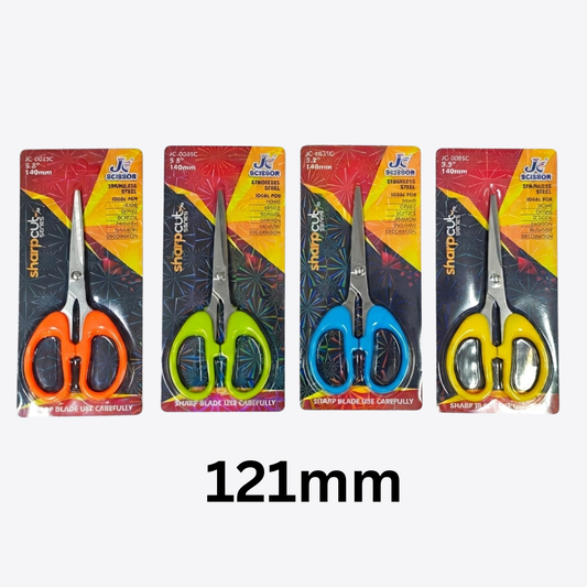 JC-004SC {Pack of 12} Stainless Steel Scissor 121 mm {Random Color}