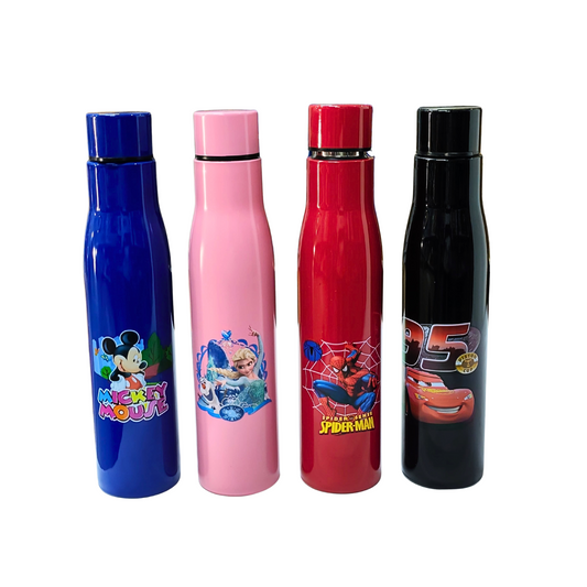 PX-14 Mix Cartoon Print Stainless Steel Water Bottle, 1000 ml {Random Design}