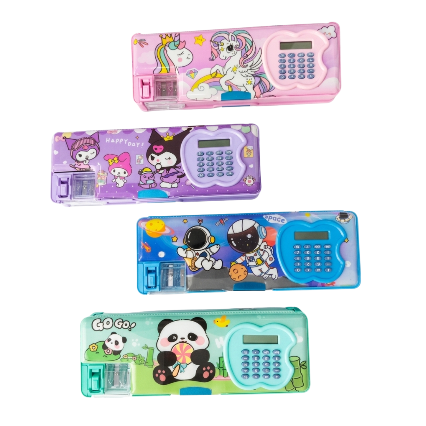 20573 Apple Calculator Pencil Box for Boys and Gils Geometry Box {Random Color}