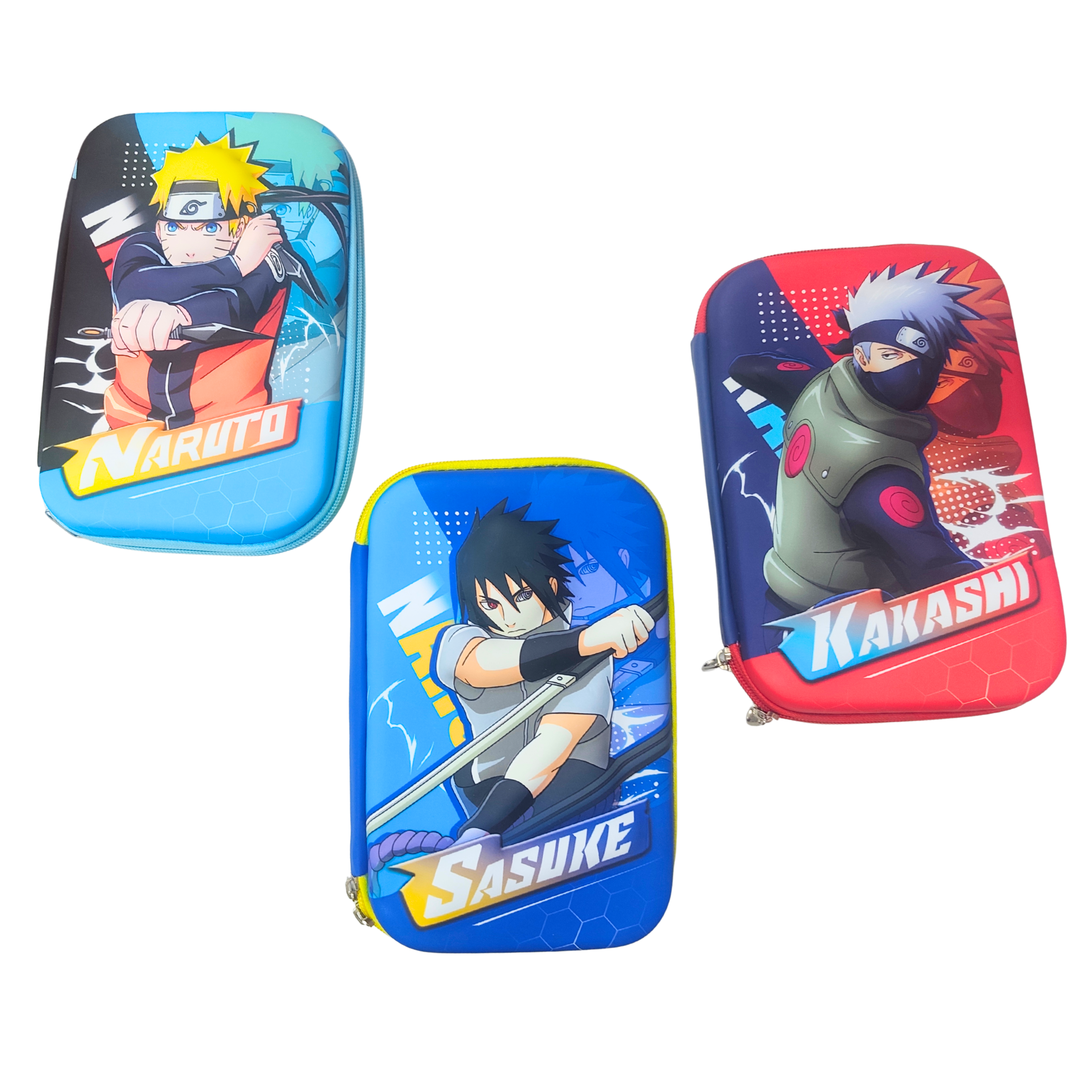 188919 3D Naruto Anime Character Design Hard Shell Pencil Case, Storage Pouch for Stationery and Travel {Random Design}
