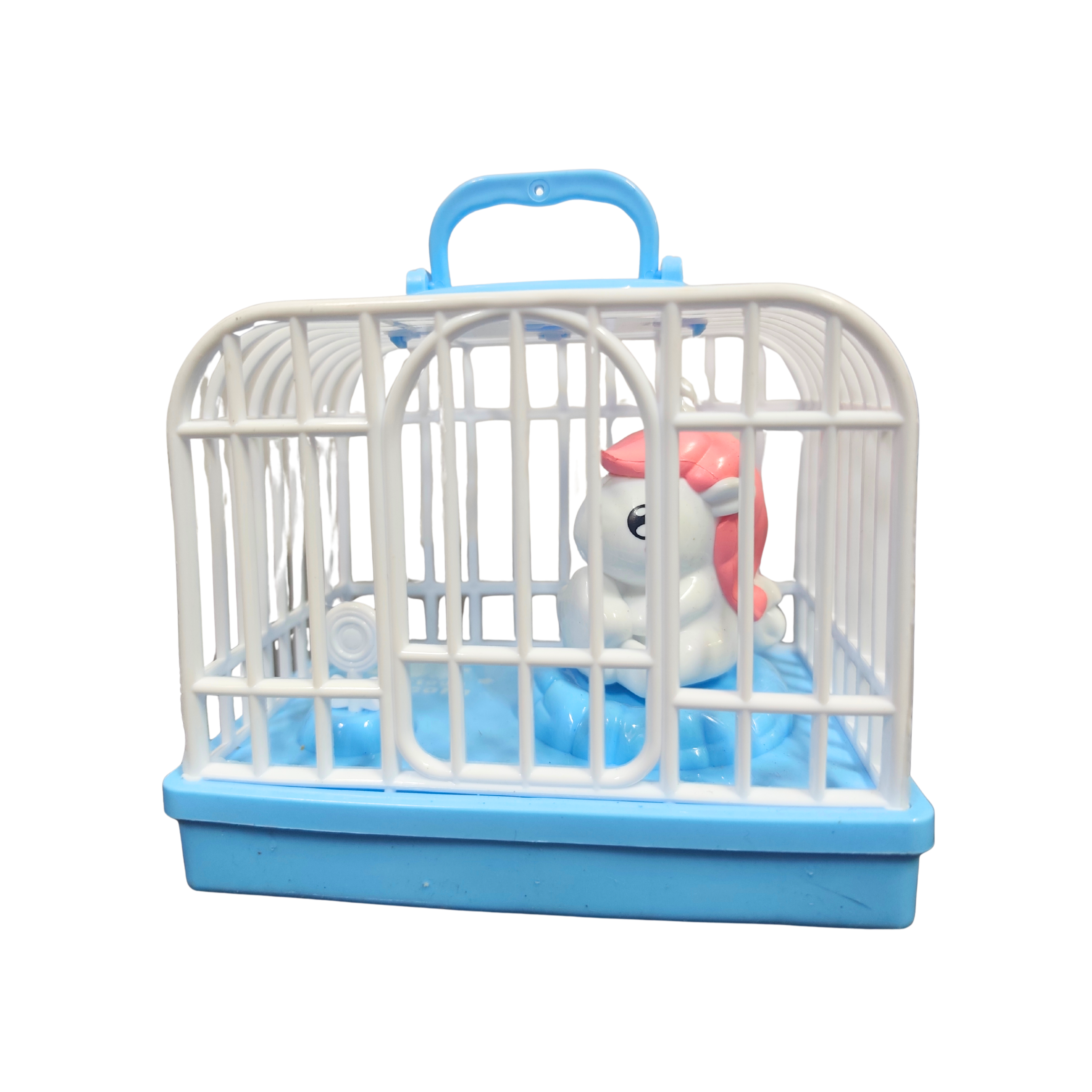 20762 Portable Unicorn Cage Toy for Kids, Cute Mini Unicorn Playset with Music Battery Operated Carry Handle, Gift for Girls & Boys {Random Color}