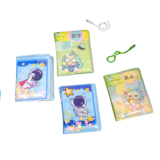 BA-7022 Cute Glitter Mini Diary 2 Set for Kids  Pocket Notebook | Gift for Girls & Boys | Pink Stationery Set {Random Design}