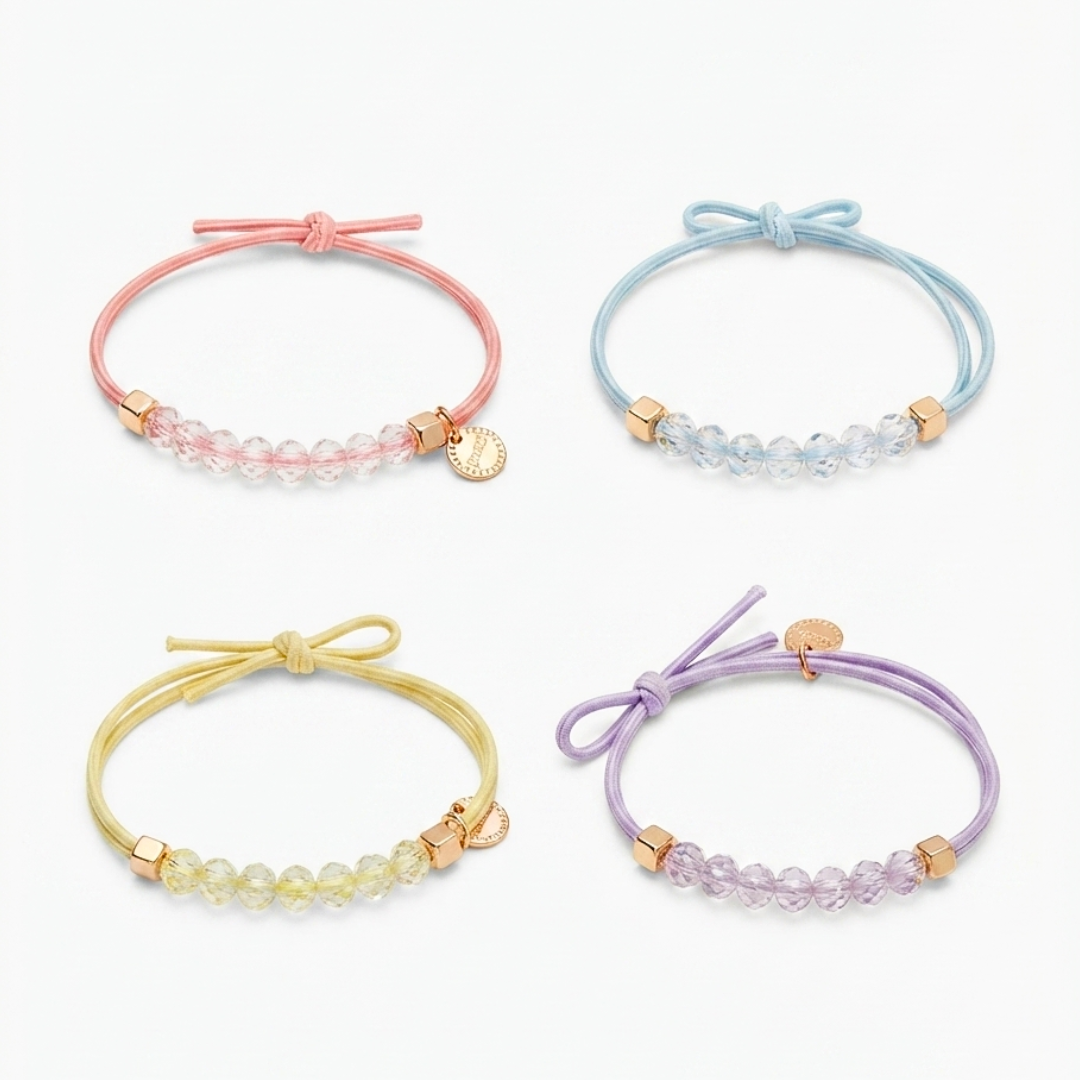 20834 {Pack of 12} Crystal Beaded Charm Bracelet for Girls and boys