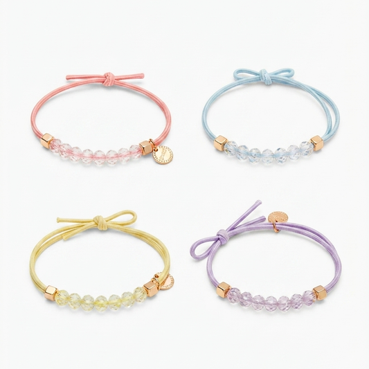 20834 {Pack of 12} Crystal Beaded Charm Bracelet for Girls and boys