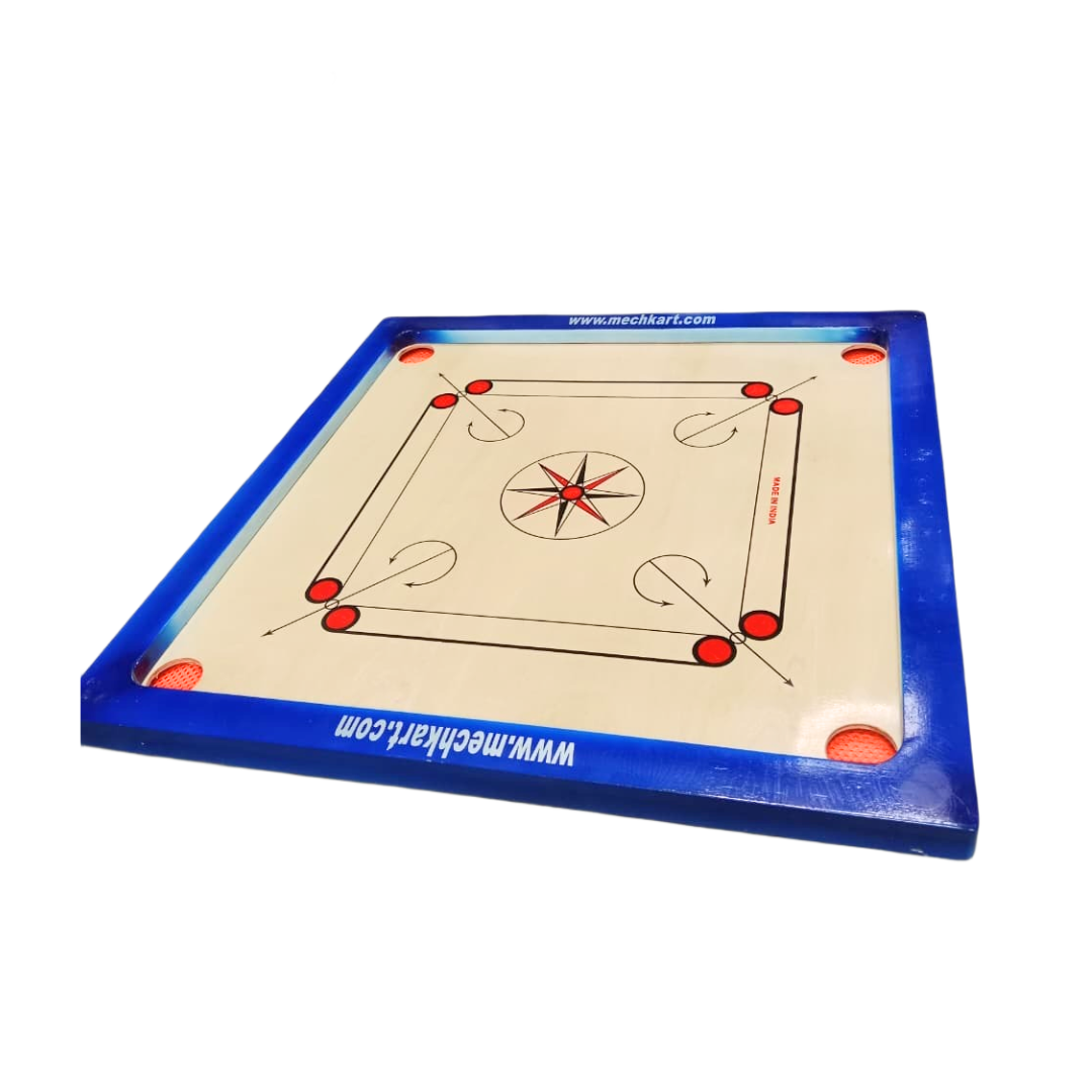 20454 Mechkart Wooden Full Size 26"x26" Matte Finish Carom Board with Coins Striker Powder for Professionals, Adults and Kids Play Game Toy