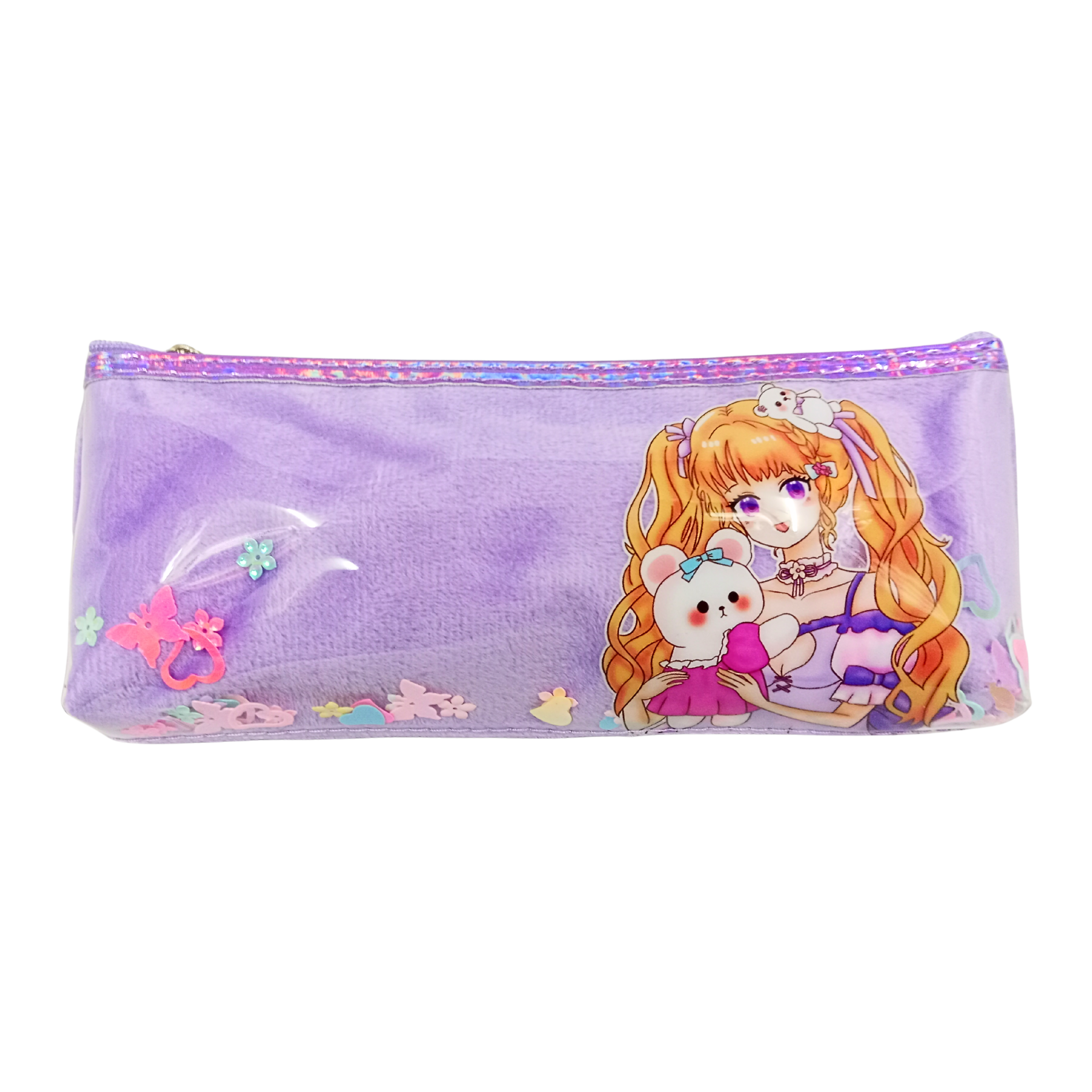 50199 Cute stylish girls Theme Pencil Pouch multicolor