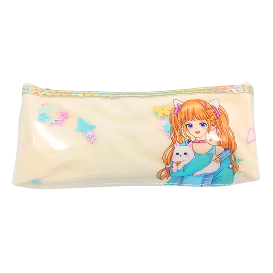 50199 Cute stylish girls Theme Pencil Pouch multicolor