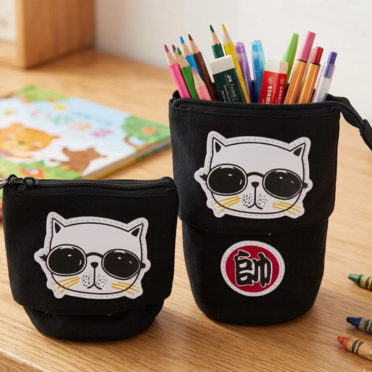 9428 Cute Standing Pencil Case for Kids, Pop Up Pencil Box Makeup Pouch