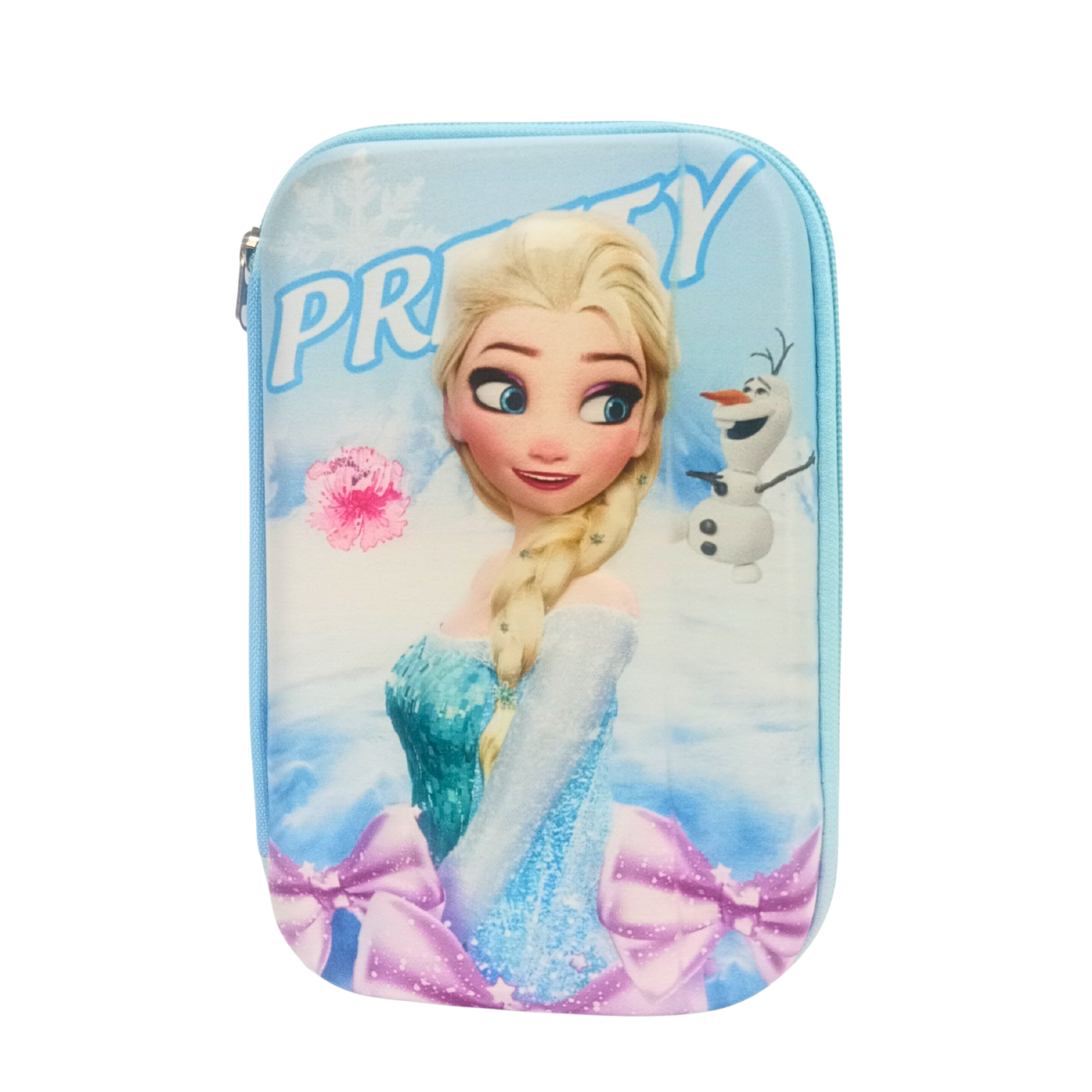 188870 Frozen 3D Embossed EVA Hard Cover Single Compartment Pencil Case Pouch Kids| Large Capacity Cute Stationary, Cosmetic Organizer for Boys Girls School Collage