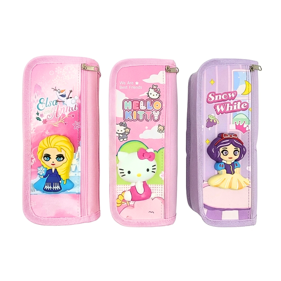 2087 3D Elsa Pencil Pouch for Boys and Girls Pencil Case School Stationery 2 Zipper {Random Design}