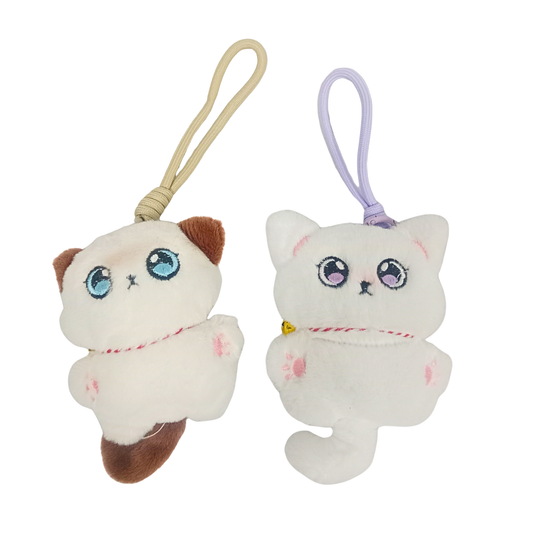 0228 Soft Toy Keychain, Cartoon Bell Cat Design Adorable Bag Charms for Handbags, Backpacks