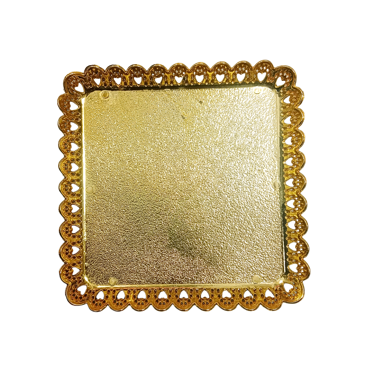 10977 Plastic Decorative Golden Thali {Pack of 3}