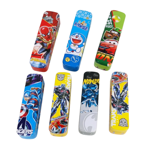 1881236 Metal Pencil Box for Girls and Boys Stylish School Bus ans Train Geometry Box for Boys, Pencil Box Set Toys