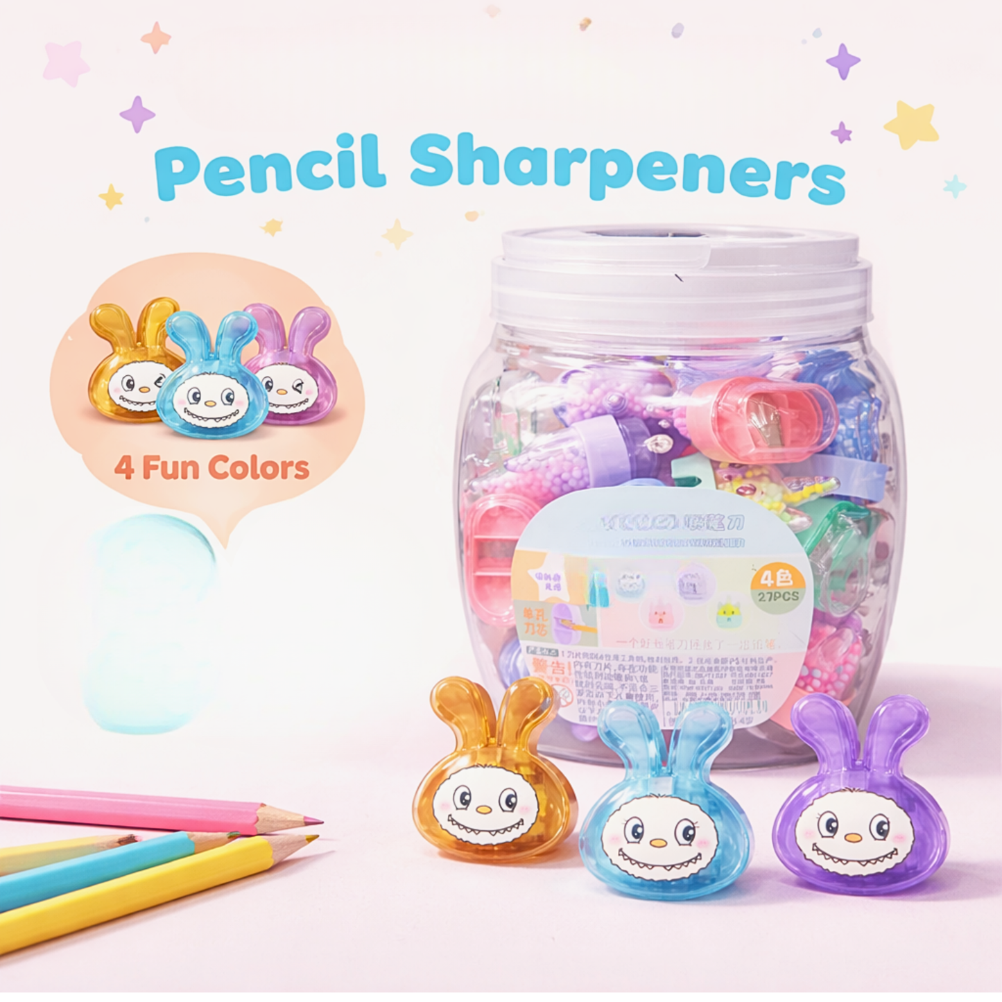 10975 Sharpener for Kids – Labubu Sharpener for Pencil Sharpener for Kid {Random Color}
