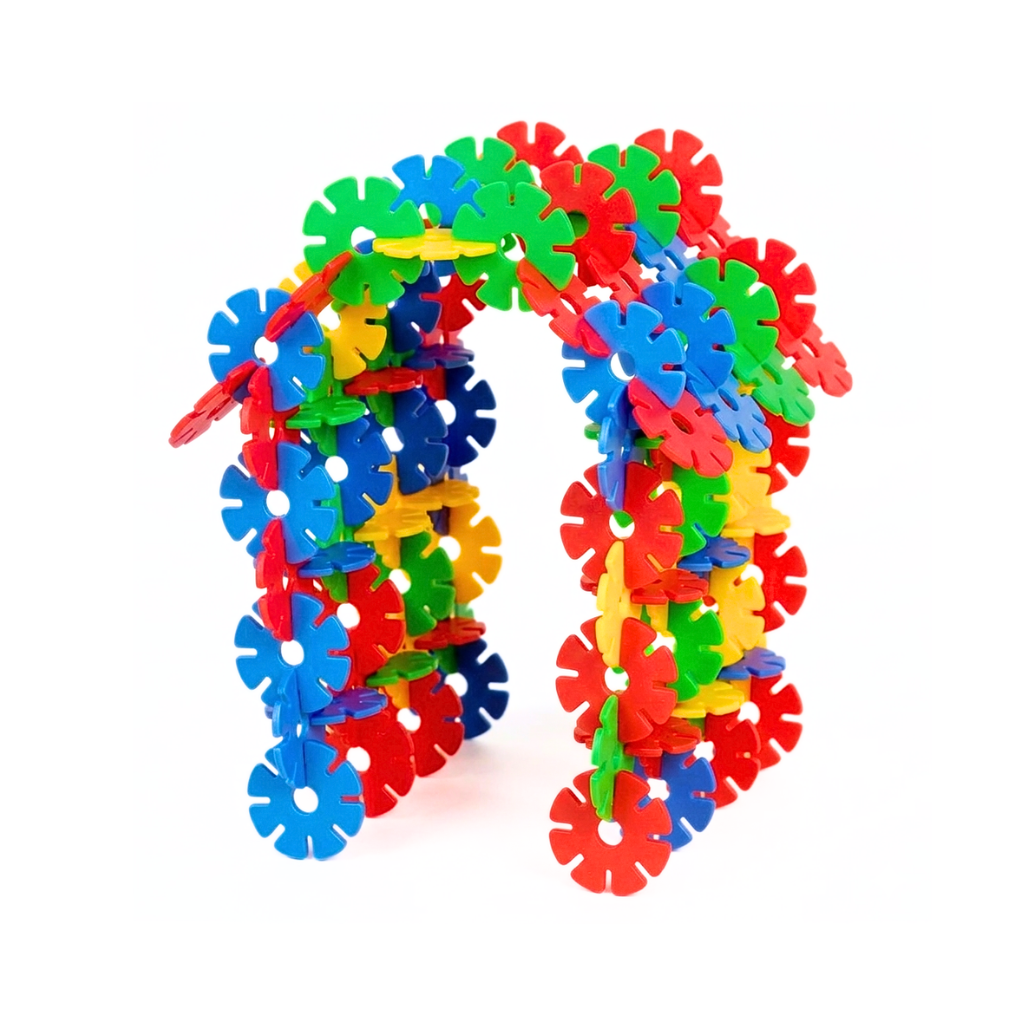 0502 Crafts Snowflakes Blocks, Stem Blocks, Educational Construction Snowflakes Blocks for Kids Colorful Snowflakes Building Blocks Toys
