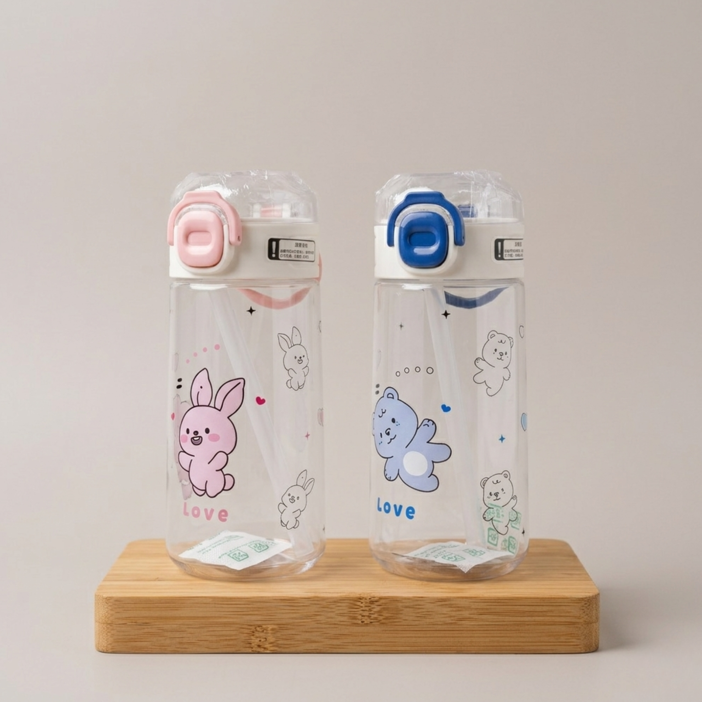 50729 Cute Teddy Printed Water-Bottle 580 ML {Random Color}