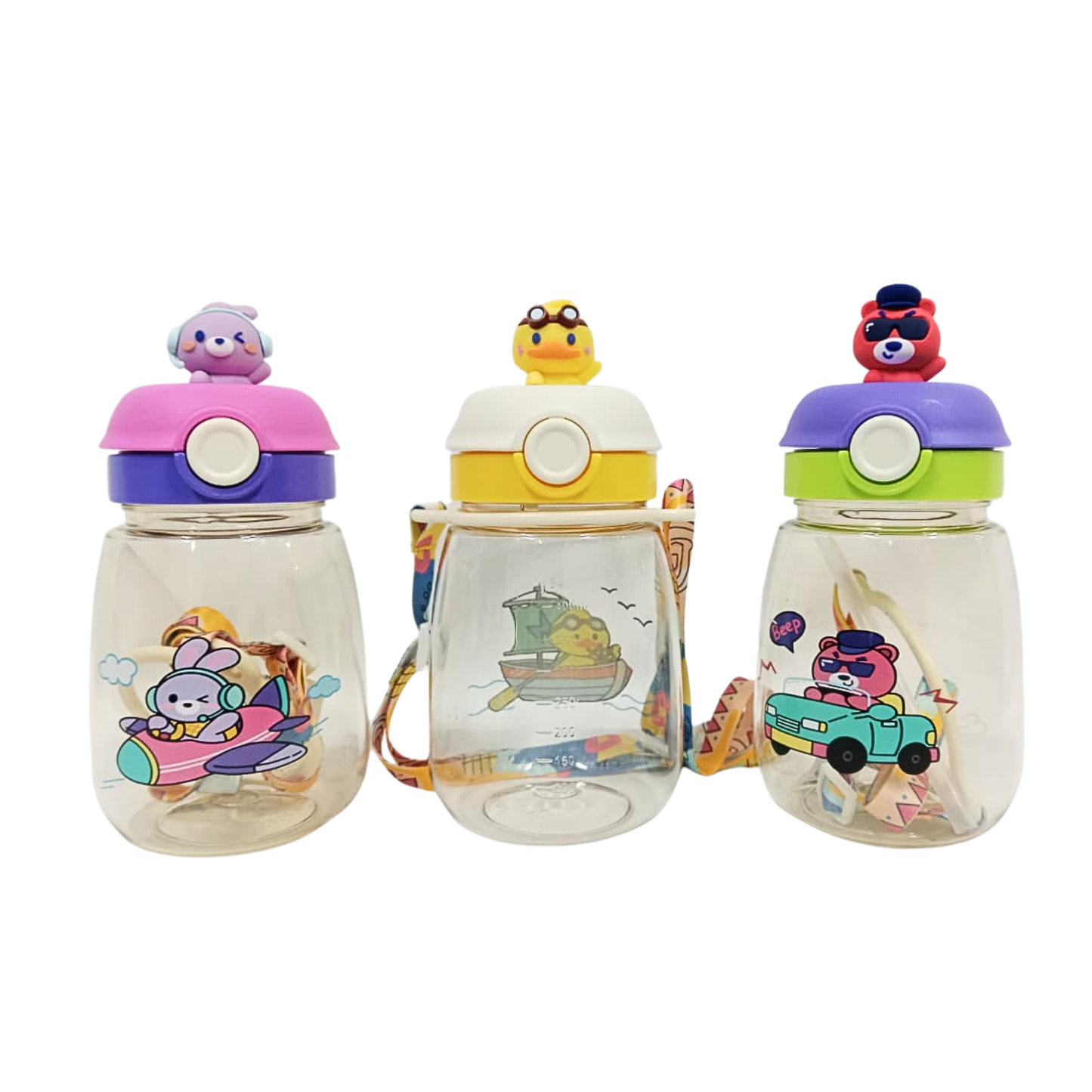 50660 Cute Cartoon Water Bottle for Kids – BPA Free Bottles, Anti-Leak Non-Toxic Durable Bottles for Girls, Boys, Children 540ML {Random Design}