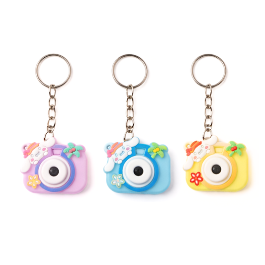 20383 {Pack of 12} Cute Silicone material Kuromi Character camera deisgn Keychains for kids