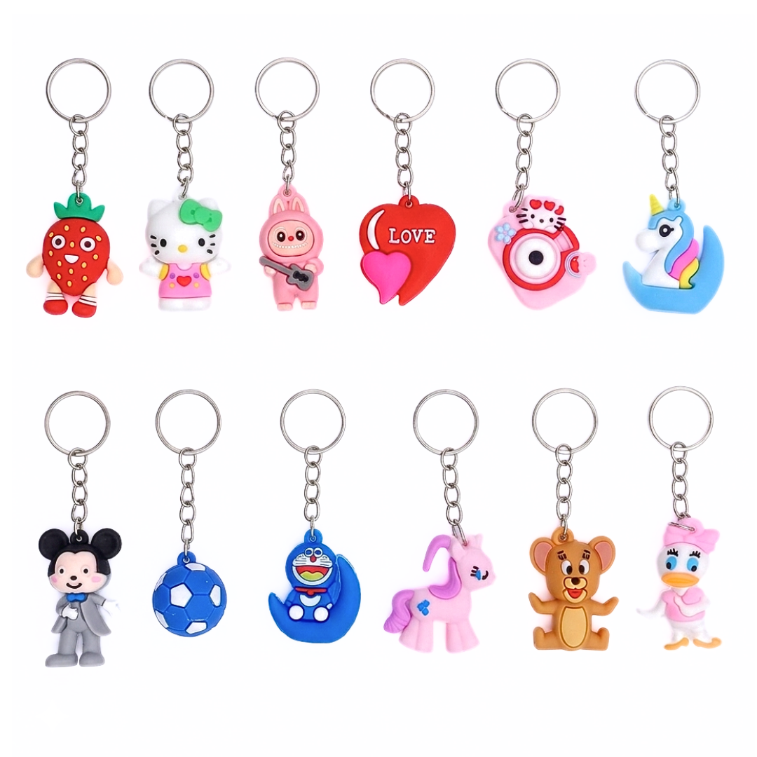 20399 {Pack of 12} Cute Cartoon Keychains for Kids