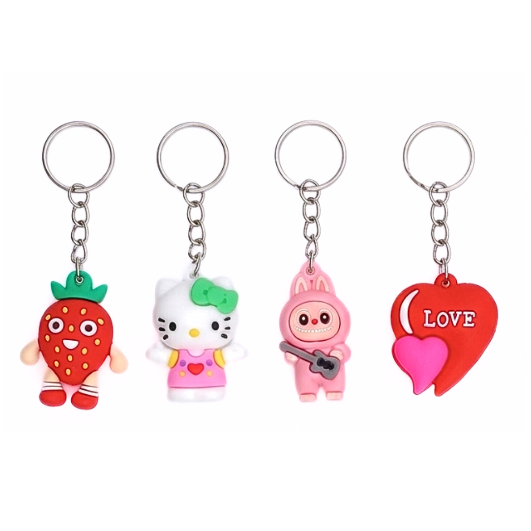 20399 {Pack of 12} Cute Cartoon Keychains for Kids