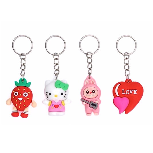 20399 {Pack of 12} Cute Cartoon Keychains for Kids